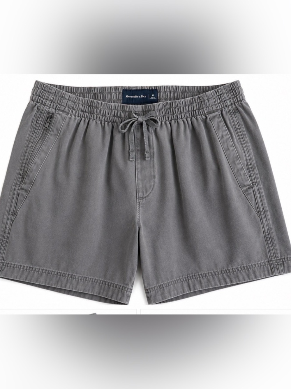 Abercrombie & Fitch Gray Elastic Waist Drawstring Shorts